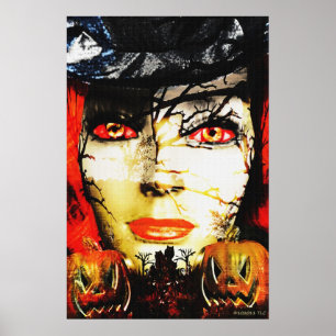 Dunkle Lady von Halloween Poster