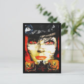 Dunkle Lady von Halloween Postkarte (Stehend Vorderseite)