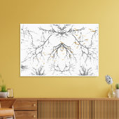 Dunkle Lauben und Bäume mit goldenen Vögeln Leinwanddruck (Insitu (Wohnzimmer))