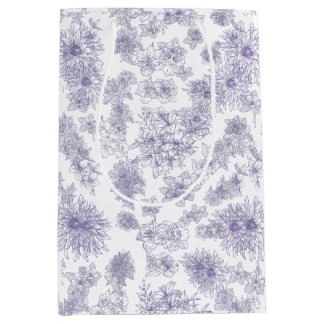 Dunkle, launische Blumen | Elegante violette botan Mittlere Geschenktüte
