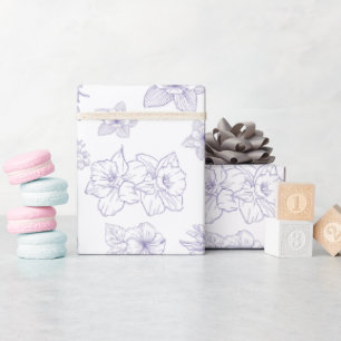 Dunkle, launische Blumenmuster Elegante violett Geschenkpapier