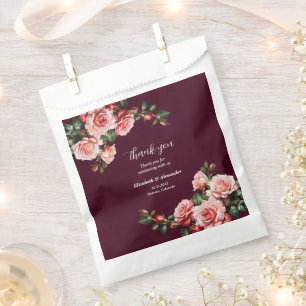 Dunkle, launische rosa und rote Rosen Burgunder Ho Geschenktütchen