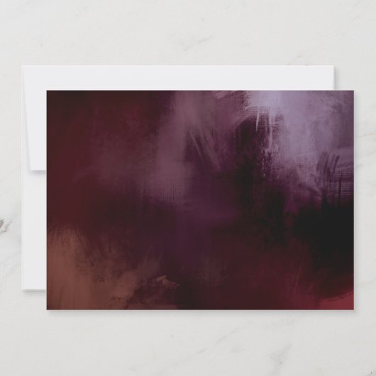 Dunkle + launische, rustikale Blumenhochzeit rette Einladung (Rückseite)