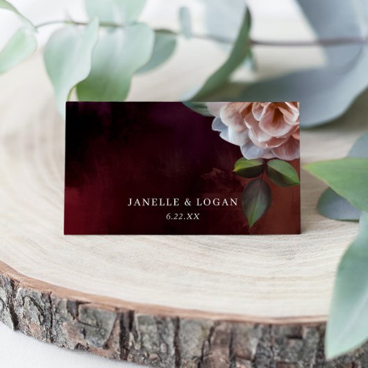 Dunkle + launische, rustikale Platzkarte