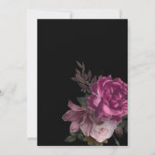 Dunkle launische Schwarze Hochzeit in Watercolor Einladung (Rückseite)