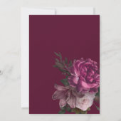 Dunkle launische Wasserfarben-Blumenfall Winter Ho Einladung (Rückseite)