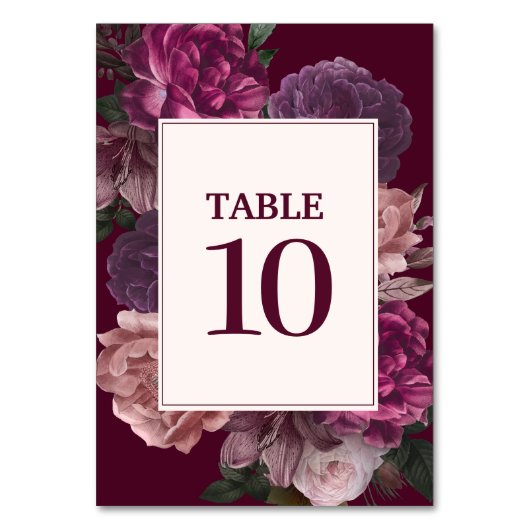 Dunkle launische Wasserfarben-Blumenfall Winter Ho Tischnummer (Vorderseite)