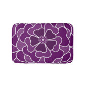 Dunkle lila abstrakte Blume Badematte (Vorderseite)