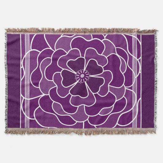 Dunkle lila abstrakte Blume Decke (Vorderseite)