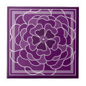 Dunkle lila abstrakte Blume Fliese (Vorderseite)