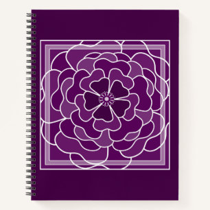 Dunkle lila abstrakte Blume Notizblock
