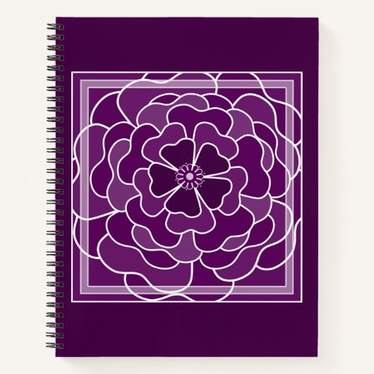 Dunkle lila abstrakte Blume Notizblock (Vorderseite)