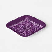 Dunkle lila abstrakte Blume Pappteller (Gewinkelt)