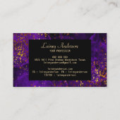 Dunkle lila Aquarellfarbe und Goldfolie aus Imitat Visitenkarte (Rückseite)