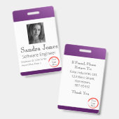 Dunkle Lila Ausweiskarte (vertikal/portrait) Ausweis (Vorder- & Rückseite)