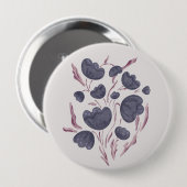 Dunkle Lila Blume Ästhetik Button (Vorne & Hinten)