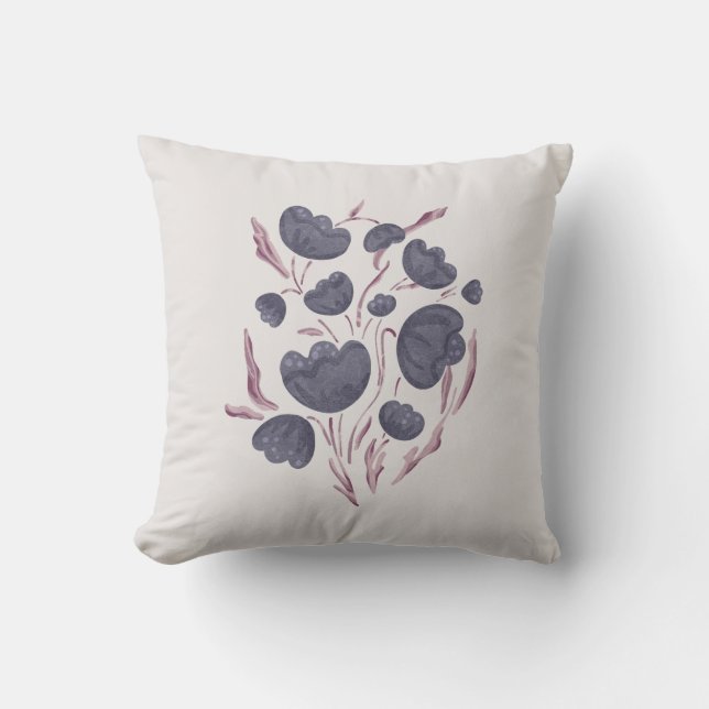 Dunkle Lila Blume Ästhetik Kissen (Vorderseite)