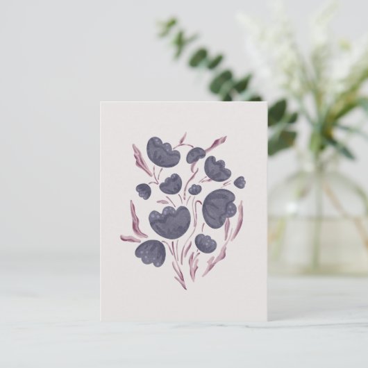 Dunkle Lila Blume Ästhetik Postkarte (Stehend Vorderseite)