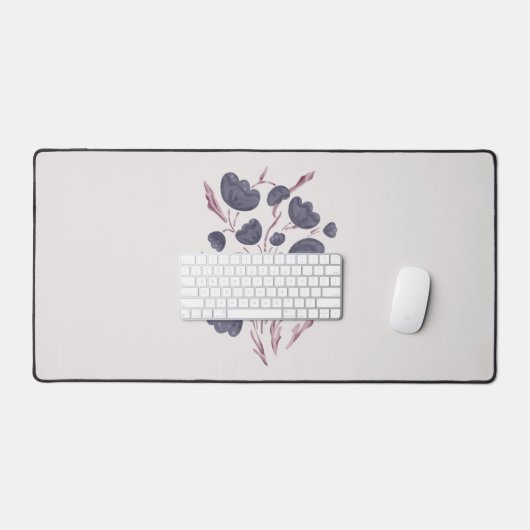 Dunkle Lila Blume Ästhetik Schreibtischunterlage (Tastatur & Maus)