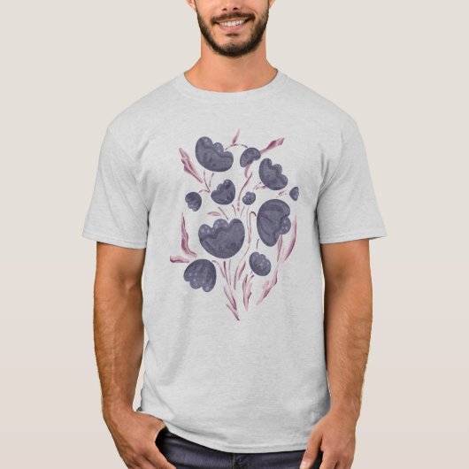 Dunkle Lila Blume Ästhetik T-Shirt (Vorderseite)