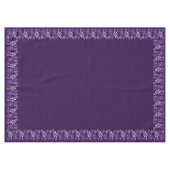 Dunkle Lila Blume Doodle Border Tischdecke (Vorderseite (Horizontal))