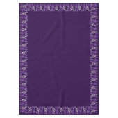 Dunkle Lila Blume Doodle Border Tischdecke (Vorderseite)