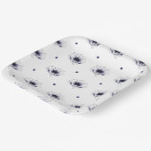 Dunkle lila Blume polka dots botanische Papa Pappteller (Gewinkelt)