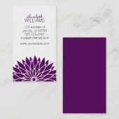 Dunkle Lila Blume Visitenkarte (Vorne/Hinten)