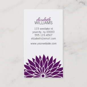Dunkle lila Blume Visitenkarte