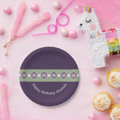 Dunkle Lila Blumenpapier-Teller Pappteller (Party)