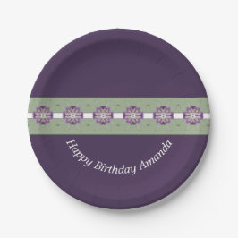 Dunkle Lila Blumenpapier-Teller Pappteller