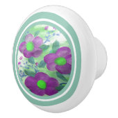 Dunkle Lila Blüte Keramikknauf (Rechts)