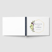 Dunkle Lila Blüten Hochzeit Gästebuch (Voll)