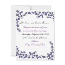 Dunkle Lila Blüten Hochzeitseinladung