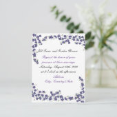 Dunkle Lila Blüten Hochzeitseinladung Einladung (Stehend Vorderseite)