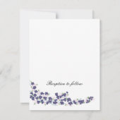 Dunkle Lila Blüten Hochzeitseinladung Einladung (Rückseite)