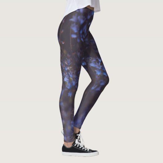 Dunkle Lila Blüten Leggings (Rechts)