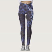 Dunkle Lila Blüten Leggings (Vorderseite)
