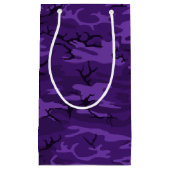 Dunkle Lila Camouflage Kleine Geschenktüte (Vorderseite)