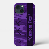 Dunkle Lila Camouflage mit benutzerdefiniertem Tex Case-Mate iPhone Hülle (Rückseite)