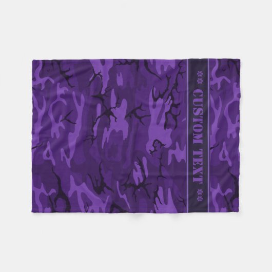 Dunkle Lila Camouflage mit benutzerdefiniertem Tex Fleecedecke (Vorderseite (Horizontal))