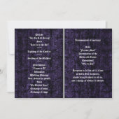Dunkle Lila Damaske Cross Gothic Hochzeit Einladung (Rückseite)