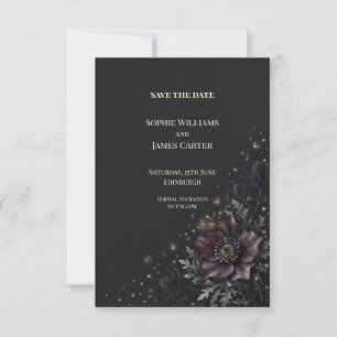 Dunkle Lila Distel Hochzeit Termin merken Save The Date