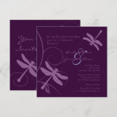 Dunkle Lila Drachenfliege Einladung (Vorne/Hinten)