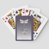 Dunkle Lila Dragonfly-Gastgeschenk Hochzeit Spielkarten (Rückseite)