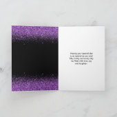 Dunkle Lila Dress Imitate Glitzer Sweet 16 Birthda Karte (Innenseite)