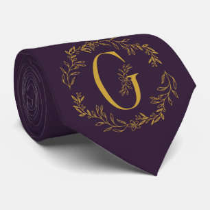 Dunkle Lila-Farbmonogrammierte Groomsmen Krawatte