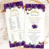 Dunkle Lila Flora Quinceñera Orden der Ereignisse Programm