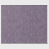 Dunkle Lila Floral Damask Wrapping Paper Rolle Geschenkpapier (Flach)