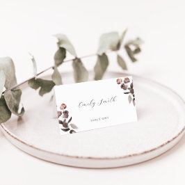 Dunkle Lila florale Platzkarte